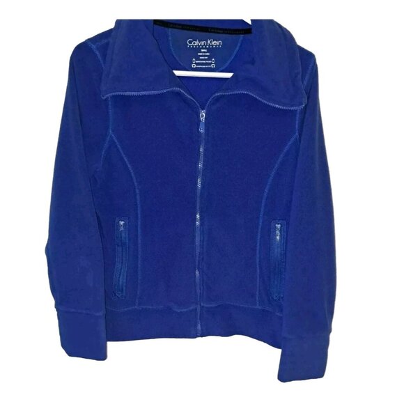 Calvin Klein Women's Small Blue Fleece Sweater - Picture 1 of 4